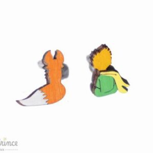 Wooden earrings Prince and Fox